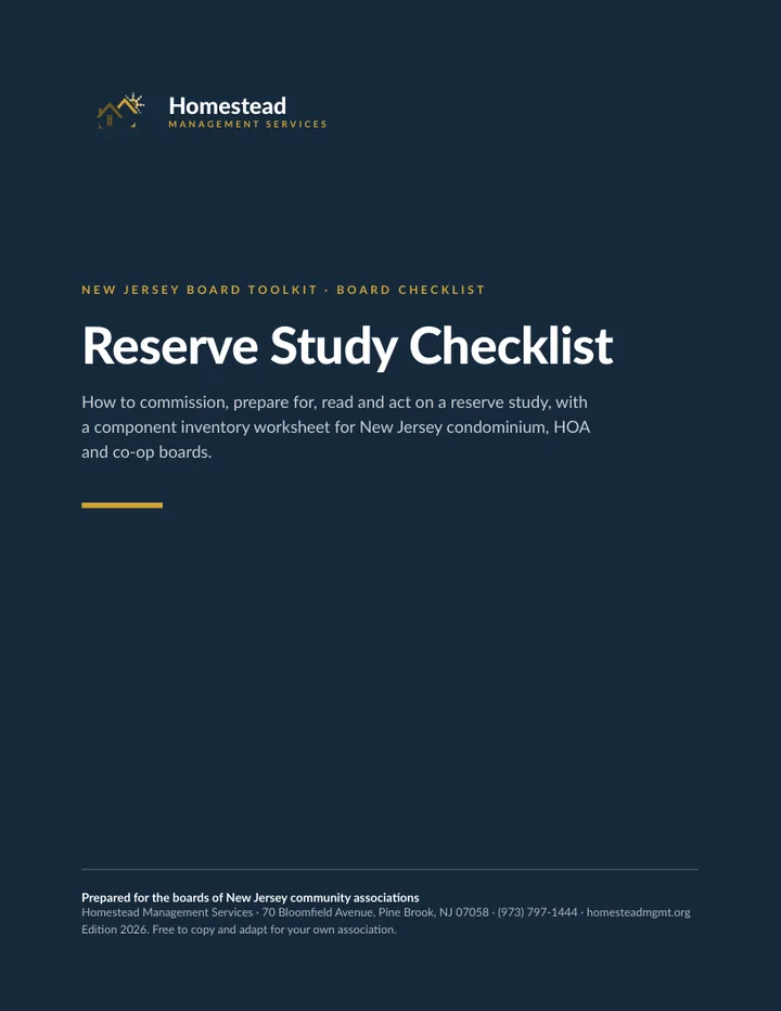 Cover of Reserve Study Checklist